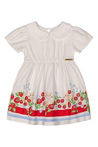 Vestido em Tricoline Branco - Tam 1 - Quimby