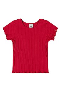 Blusa Canelada Vermelha - Tam 3 - Quimby