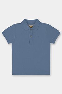 Camisa Polo em Suedine Azul Captains - Tam 6 - Up Baby