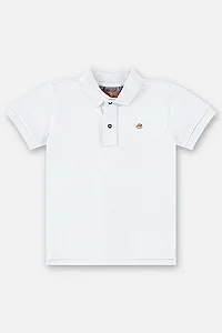 Camisa Polo em Suedine Branco - Tam 6 - Up Baby