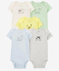 Kit Body Animais Fazenda - 9m (6 a 9 meses) - Carter's