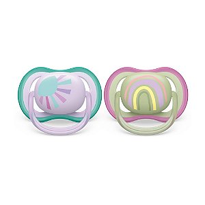Chupeta Ultra Air Dupla Lilás - 0 a 6 meses - Philips Avent