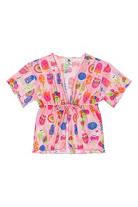 Saída de Praia Sorvete Rosa - Tam 2 - Quimby