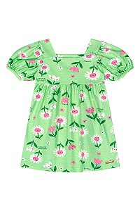 Vestido Floral Verde - Tam 1 - Quimby