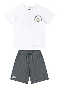 Conjunto Bermuda Chumbo/Branca - Tam 6 - Quimby