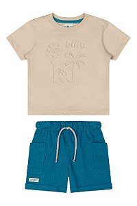 Conjunto Dino Azul - Tam M - Quimby