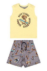 Conjunto Dog Surf Amarelo - Tam P - Quimby