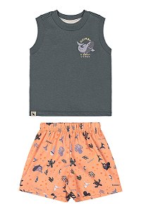 Conjunto Tubarão Chumbo - Tam M - Quimby