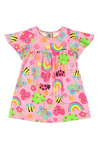 Vestido Jardim Rosa - Tam 1 - Quimby