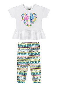 Conjunto Calça Pássaros - Tam P - Quimby