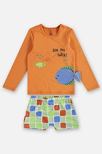 Conjunto UV Sunga Laranja Oriole - Tam 4 - Up Baby