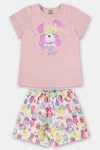 Pijama Short Rosa - Tam 6 - Up Baby