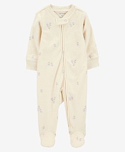 Pijama Macacão Ivory Floral - 6m (3 a 6 meses) - Carter's