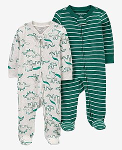 Kit 2 Macacões Dino Verde - 3m (1 a 3 meses) - Carter's