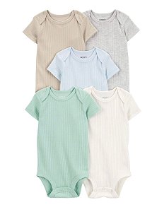 Kit Body 5 peças Verdinho/Azul - 3m (1 a 3 meses) - Carter's