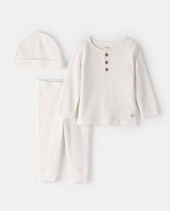 Conjunto + Touca Ivory - 6m (3 a 6 meses) - Carter's