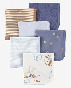 Kit 6 panos Dog Azul - Carter's