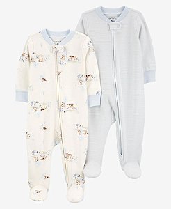 Kit 2 Pijamas Dog Azul - 6m (3 a 6 meses) - Carter's