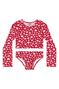 Biquíni UV Vermelho Corações - Tam 2 - Quimby