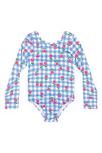 Maiô Quadriculado Azul - Tam 6 - Quimby