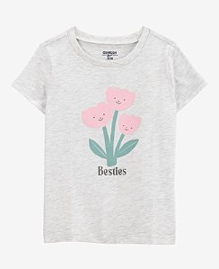 Camiseta Cinza Tulipa Rosa - 3T (3 a 4 anos) - Carter's