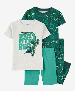 Kit Pijama 4 peças Verde Lagarto - 2T (2 a 3 anos) - Carter's