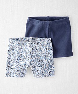 Kit 2 Shorts Floral/Azul - 3m (1 a 3 meses) - Little Planet
