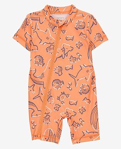 Macacão Laranja Baleia - 6m (3 a 6 meses) - Carter's