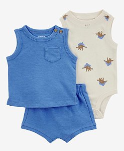 Conjunto Dino Azul - 3m (1 a 3 meses) - Carter's