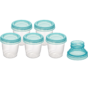 Kit 6 Potes para armazenar leite materno - Buba
