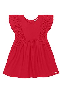 Vestido Alça Babado Laise Vermelho G - Quimby