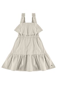 Vestido Linho Alça Laço Off White Tam 4 - Up Baby