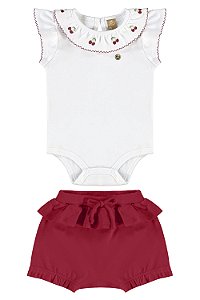 Conjunto Body Babado Cereja GG - Up Baby
