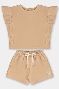 Conjunto Short Molecotton Pêssego Tam 3 - Up Baby