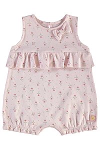 Macaquinho Rosinha Flores/Laço RN - Up Baby