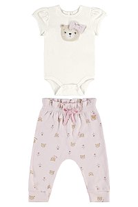 Conjunto. Body e Calça Urso Laço P - Up Baby