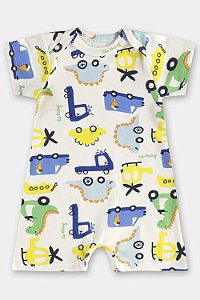 Macaquinho Carros Azul/Amarelo RN - Up Baby