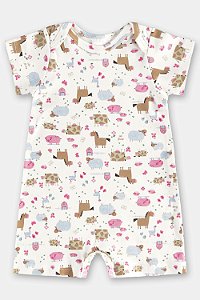 Macaquinho Fazendinha Rosa G - Up Baby