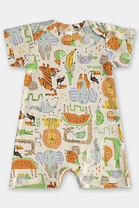 Macaquinho Safari Bege/Laranja P - Up Baby