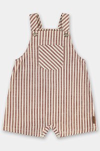 Jardineira Listrado Fio Vermelha Tam 3 - Up Baby