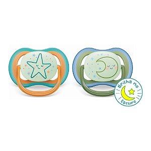 Chupeta Ultra Air Dupla Estrela/Lua 18m+ - Philips Avent