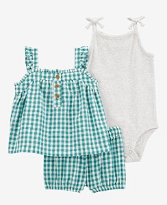 Conj Quadriculado Verde - 24m (18 a 24 meses) - Carter's