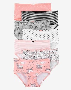Kit 7 Calcinhas Pink/Black - 2 a 3 anos - Carter's