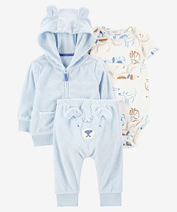 Conj 3 peças Cardigan Dog Azul - 6m (3 a 6 meses) - Carter's