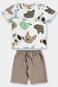 Conjunto Dogs Camisa Branca - Tam 1 - Up Baby