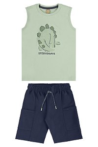 Conjunto Regata Dino Verde/Azul - Tam 6 - Up Baby