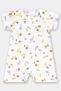 Macaquinho Branco Animaizinhos - Tam 3 - Up Baby