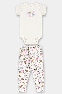 Conjunto Body Calça Fazenda Rosa - Tam M - Up Baby