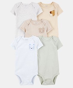 Kit 5 Bodys Animais Baby Boy - 9m (6 a 9 meses) - Carter's
