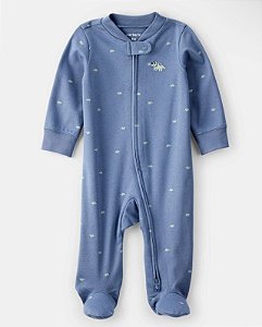 Pijama Azul Baby Dino - 3m (1 a 3 meses) - Carter's